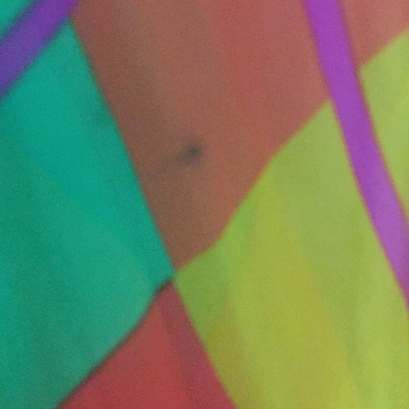 Vintage 70s geometric bright color gown - Picture 6 of 6